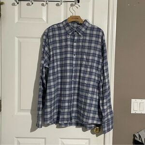 Peter Millar Button Down Shirt Mens XL Blue Plaid Casual Golf Long Sleeve Preppy